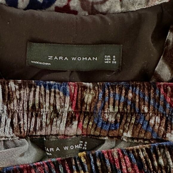 ZARA Velvet Suit Silk Blazer & Pants Set Size S • BLOGGER FAVORITE • RARE • - Picture 14 of 16